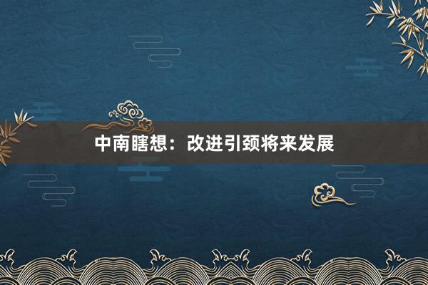 中南瞎想：改进引颈将来发展